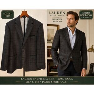Lauren Ralph Lauren Men's‎ BlackwatchTartan Plaid Wool Blazer Sport Coat 44R